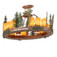 Meyda Lighting Boulders 42" 14-Light New Copper Vein & Hand Paint Island Pendant Light With Amber & Silver Mica Shade
