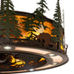 Meyda Lighting Boulders 44" 8-Light Oil Rubbed Bronze Personalized Chandelier With Amber Mica & Silver Mica Shade Glass and Fan