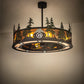 Meyda Lighting Boulders 44" 8-Light Oil Rubbed Bronze Personalized Chandelier With Amber Mica & Silver Mica Shade Glass and Fan