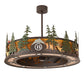 Meyda Lighting Boulders 44" 8-Light Oil Rubbed Bronze Personalized Chandelier With Amber Mica & Silver Mica Shade Glass and Fan