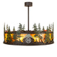 Meyda Lighting Boulders 44" 8-Light Oil Rubbed Bronze Personalized Chandelier With Amber Mica & Silver Mica Shade Glass and Fan