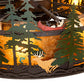 Meyda Lighting Boulders 44" 8-Light Oil Rubbed Bronze Personalized Chandelier With Amber Mica & Silver Mica Shade Glass and Fan