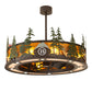 Meyda Lighting Boulders 44" 8-Light Oil Rubbed Bronze Personalized Chandelier With Amber Mica & Silver Mica Shade Glass and Fan