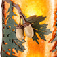 Meyda Lighting Boulders 6" 2-Light New Copper Vein & Green Trees Personalized Wall Sconce With Amber Mica & Silver Mica Shade Glass