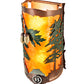 Meyda Lighting Boulders 6" 2-Light New Copper Vein & Green Trees Personalized Wall Sconce With Amber Mica & Silver Mica Shade Glass