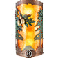 Meyda Lighting Boulders 6" 2-Light New Copper Vein & Green Trees Personalized Wall Sconce With Amber Mica & Silver Mica Shade Glass
