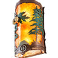 Meyda Lighting Boulders 6" 2-Light New Copper Vein & Green Trees Personalized Wall Sconce With Amber Mica & Silver Mica Shade Glass
