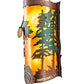 Meyda Lighting Boulders 6" 2-Light New Copper Vein & Green Trees Personalized Wall Sconce With Amber Mica & Silver Mica Shade Glass