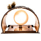 Meyda Lighting Boulders 6" 2-Light New Copper Vein & Green Trees Personalized Wall Sconce With Amber Mica & Silver Mica Shade Glass