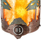 Meyda Lighting Boulders 6" 2-Light New Copper Vein & Green Trees Personalized Wall Sconce With Amber Mica & Silver Mica Shade Glass