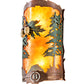 Meyda Lighting Boulders 6" 2-Light New Copper Vein & Green Trees Personalized Wall Sconce With Amber Mica & Silver Mica Shade Glass