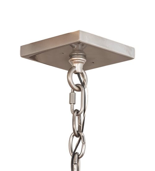 Meyda Lighting Boulders 72" 9-Light Antique Copper & Raw Steel Personalized Island Pendant Light With Multi-Colored Shade Glass