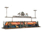Meyda Lighting Boulders 72" 9-Light Antique Copper & Raw Steel Personalized Island Pendant Light With Multi-Colored Shade Glass