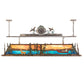 Meyda Lighting Boulders 72" 9-Light Antique Copper & Raw Steel Personalized Island Pendant Light With Multi-Colored Shade Glass