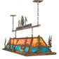Meyda Lighting Boulders 72" 9-Light Antique Copper & Raw Steel Personalized Island Pendant Light With Multi-Colored Shade Glass