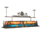 Meyda Lighting Boulders 72" 9-Light Antique Copper & Raw Steel Personalized Island Pendant Light With Multi-Colored Shade Glass
