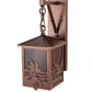 Meyda Lighting Boulders 8"Sq New Copper Vein Personalized Hanging Wall Sconce With Maduro Idalight Shade Glass