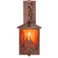 Meyda Lighting Boulders 8"Sq New Copper Vein Personalized Hanging Wall Sconce With Maduro Idalight Shade Glass