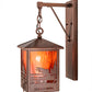 Meyda Lighting Boulders 8"Sq New Copper Vein Personalized Hanging Wall Sconce With Maduro Idalight Shade Glass