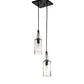 Meyda Lighting Bourbon Bottle 8" 2-Light Solar Black Pendant Light With Clear Shade Glass