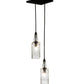 Meyda Lighting Bourbon Bottle 8" 2-Light Solar Black Pendant Light With Clear Shade Glass