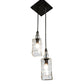 Meyda Lighting Bourbon Bottle 8" 2-Light Solar Black Pendant Light With Clear Shade Glass