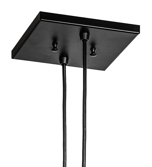 Meyda Lighting Bourbon Bottle 8" 2-Light Solar Black Pendant Light With Clear Shade Glass
