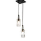 Meyda Lighting Bourbon Bottle 8" 2-Light Solar Black Pendant Light With Clear Shade Glass