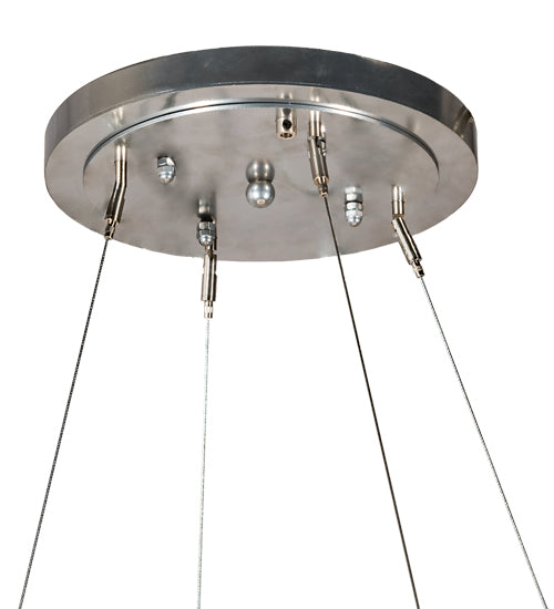 Meyda Lighting Bracciali 63" 16-Light Transparent Gold & Extreme Chrome Pendant Light With White Statuario Idalight Shade