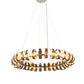 Meyda Lighting Bracciali 63" 16-Light Transparent Gold & Extreme Chrome Pendant Light With White Statuario Idalight Shade
