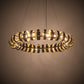 Meyda Lighting Bracciali 63" 16-Light Transparent Gold & Extreme Chrome Pendant Light With White Statuario Idalight Shade