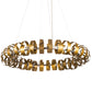 Meyda Lighting Bracciali 63" 16-Light Transparent Gold & Extreme Chrome Pendant Light With White Statuario Idalight Shade