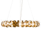 Meyda Lighting Bracciali 63" 16-Light Transparent Gold & Extreme Chrome Pendant Light With White Statuario Idalight Shade