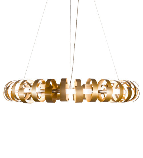 Meyda Lighting Bracciali 63" 16-Light Transparent Gold & Extreme Chrome Pendant Light With White Statuario Idalight Shade