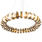 Meyda Lighting Bracciali 63" 16-Light Transparent Gold & Extreme Chrome Pendant Light With White Statuario Idalight Shade