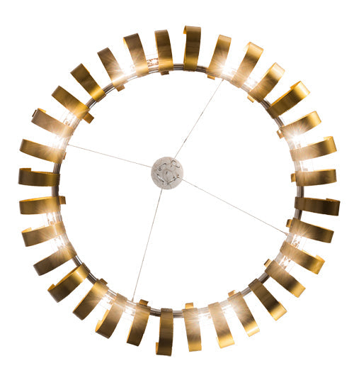 Meyda Lighting Bracciali 63" 16-Light Transparent Gold & Extreme Chrome Pendant Light With White Statuario Idalight Shade