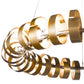 Meyda Lighting Bracciali 63" 16-Light Transparent Gold & Extreme Chrome Pendant Light With White Statuario Idalight Shade