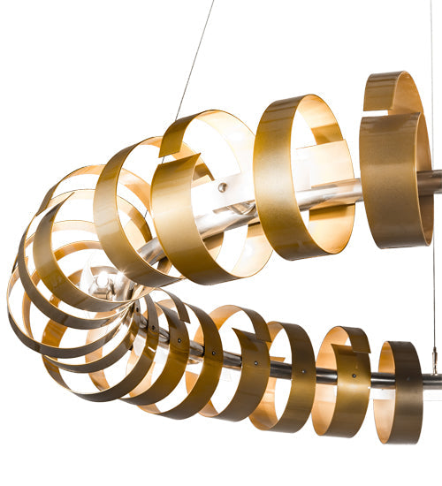 Meyda Lighting Bracciali 63" 16-Light Transparent Gold & Extreme Chrome Pendant Light With White Statuario Idalight Shade
