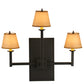 Meyda Lighting Brach Ring 25" 3-Light Timeless Bronze Wall Sconce With Brown Fabric Shade
