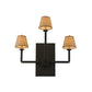 Meyda Lighting Brach Ring 25" 3-Light Timeless Bronze Wall Sconce With Brown Fabric Shade