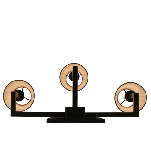 Meyda Lighting Brach Ring 25" 3-Light Timeless Bronze Wall Sconce With Brown Fabric Shade