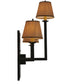 Meyda Lighting Brach Ring 25" 3-Light Timeless Bronze Wall Sconce With Brown Fabric Shade