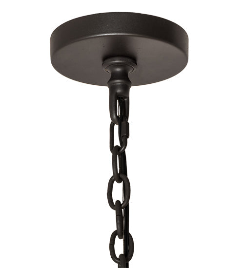 Meyda Lighting Brach Ring 60" 8-Light Wrought Iron Chandelier With Ivory Textrene Shade