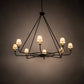 Meyda Lighting Brach Ring 60" 8-Light Wrought Iron Chandelier With Ivory Textrene Shade