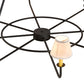 Meyda Lighting Brach Ring 60" 8-Light Wrought Iron Chandelier With Ivory Textrene Shade