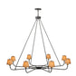Meyda Lighting Brach Ring 62" 8-Light Timeless Bronze Chandelier With Beige Natural Textrene Shade