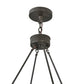 Meyda Lighting Brach Ring 62" 8-Light Timeless Bronze Chandelier With Beige Natural Textrene Shade