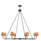 Meyda Lighting Brach Ring 62" 8-Light Timeless Bronze Chandelier With Beige Natural Textrene Shade