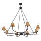 Meyda Lighting Brach Ring 62" 8-Light Timeless Bronze Chandelier With Beige Natural Textrene Shade