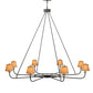 Meyda Lighting Brach Ring 62" 8-Light Timeless Bronze Chandelier With Beige Natural Textrene Shade
